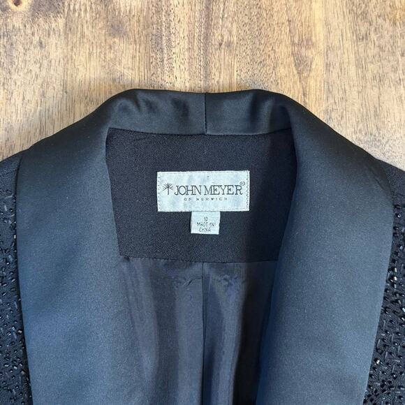 John Meyer of Norwich Women’s VTG 100% Wool Beaded Double-Breasted Blazer Sz 10 - Picture 4 of 10